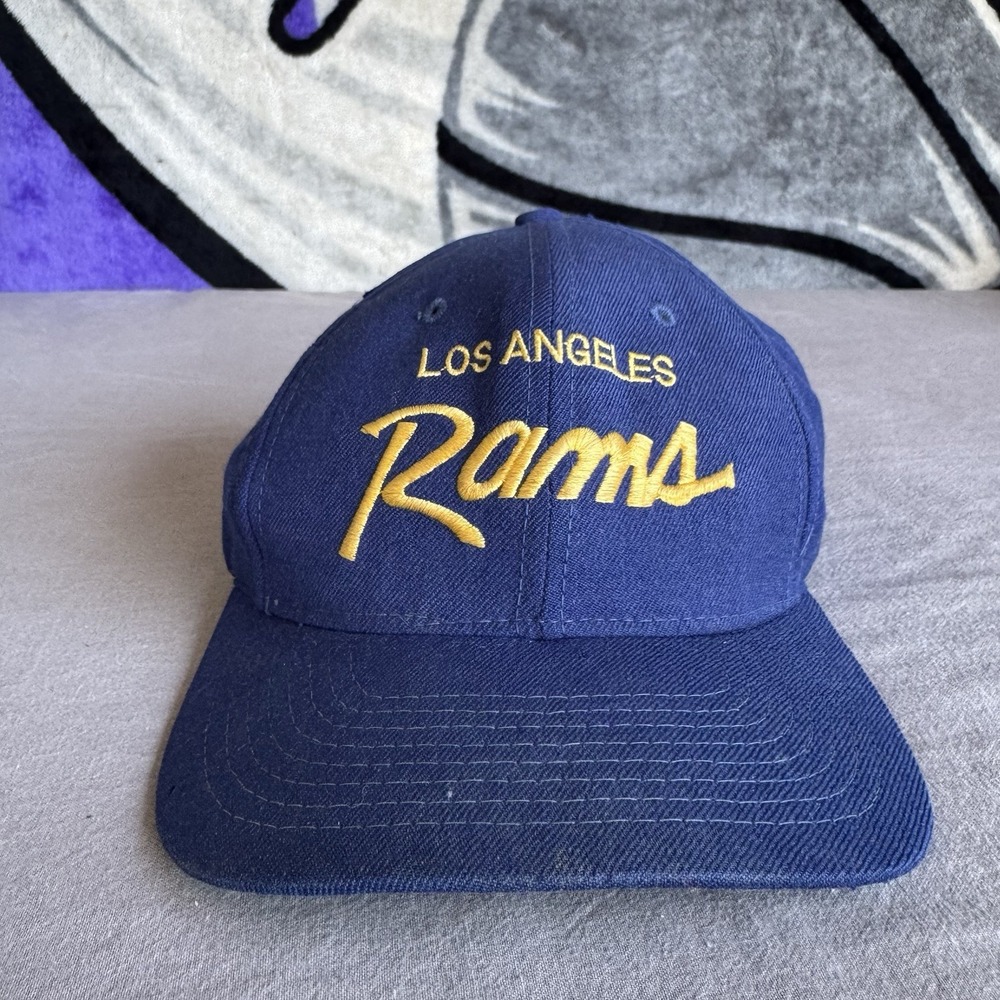 Vintage Los Angeles LA Rams Sports Specialties Snapback Cap Script Wool Hat